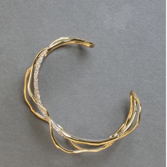 ALEXIS BITTAR • Solanales Gold Silver Crystal Cuff Bracelet - Picture 9 of 16